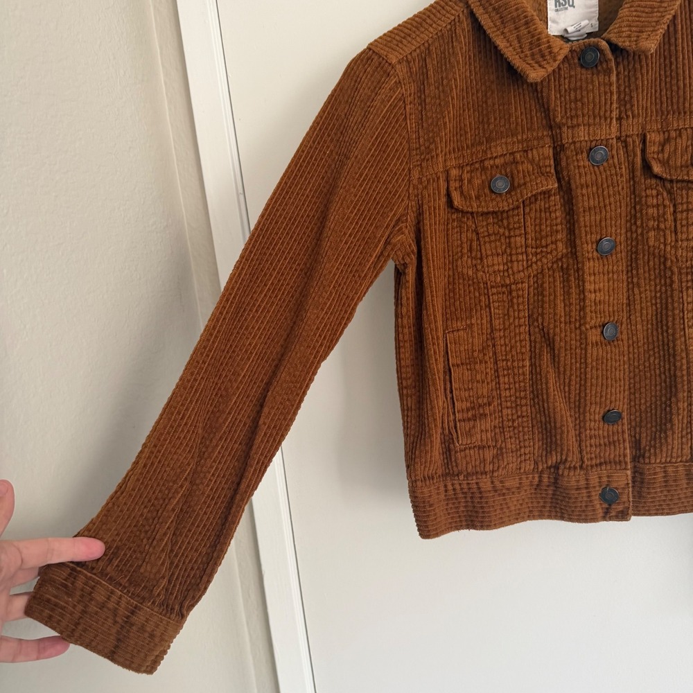 RSQ Brown Corduroy Trucker Jacket Size Small Fall Granolagirl Barncore Chorecoat - Picture 5 of 5